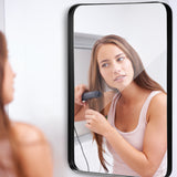 NNECW Bathroom Wall Mirror with Rounded Corner for Washroom-Black