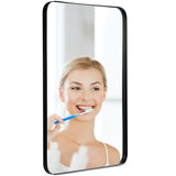 NNECW Bathroom Wall Mirror with Rounded Corner for Washroom-Black