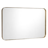 NNECW Bathroom Wall Mirror with Rounded Corner for Washroom-Golden