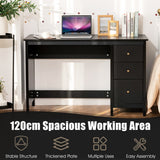 NNECW 3-Drawer Computer Desk with Spacious Desktop for Office Black