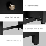 NNECW 3-Drawer Computer Desk with Spacious Desktop for Office Black