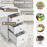 NNECW 3-Drawer Computer Desk with Spacious Desktop for Office White