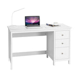 NNECW 3-Drawer Computer Desk with Spacious Desktop for Office White