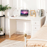 NNECW 3-Drawer Computer Desk with Spacious Desktop for Office White
