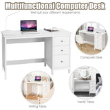 NNECW 3-Drawer Computer Desk with Spacious Desktop for Office White