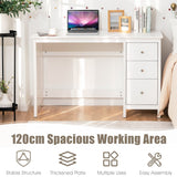 NNECW 3-Drawer Computer Desk with Spacious Desktop for Office White