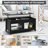 NNECW Modern Lift Tabletop Storage Coffee Table for Living Room &amp Study Room-Black