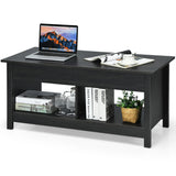 NNECW Modern Lift Tabletop Storage Coffee Table for Living Room &amp Study Room-Black