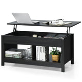 NNECW Modern Lift Tabletop Storage Coffee Table for Living Room &amp Study Room-Black