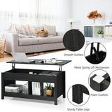 NNECW Modern Lift Tabletop Storage Coffee Table for Living Room &amp Study Room-Black