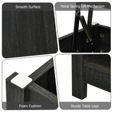 NNECW Modern Lift Tabletop Storage Coffee Table for Living Room &amp Study Room-Black
