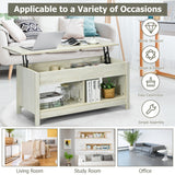 NNECW Modern Lift Tabletop Storage Coffee Table for Living Room &amp Study Room-White