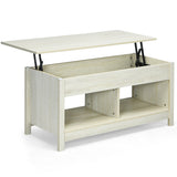 NNECW Modern Lift Tabletop Storage Coffee Table for Living Room &amp Study Room-White