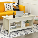 NNECW Modern Lift Tabletop Storage Coffee Table for Living Room &amp Study Room-White