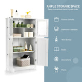 NNECW Bathroom Storage Cabinet with Tempered Glass Doors & Adjustable Shelf for Dining Room and Living Room