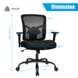 NNECW Mesh Ergonomic Swivel Chair with Lumbar Support for Office