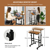 NNECW 2-Tier Height Adjustable Mobile Standing Desk for Home Office