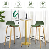 NNECW Set of 2  76cm Height Bar Stools with Footrest &amp Low Backrest-Green