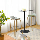 NNECW Set of 2  76cm Height Bar Stools with Footrest &amp Low Backrest-Green