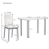 NNECW 5 Piece Dining Table Set with High Backrest Chair for Kitchen