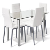 NNECW 5 Piece Dining Table Set with High Backrest Chair for Kitchen