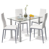 NNECW 5 Piece Dining Table Set with High Backrest Chair for Kitchen