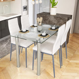 NNECW 5 Piece Dining Table Set with High Backrest Chair for Kitchen