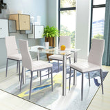 NNECW 5 Piece Dining Table Set with High Backrest Chair for Kitchen