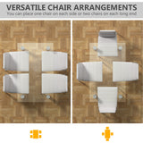 NNECW 5 Piece Dining Table Set with High Backrest Chair for Kitchen