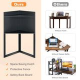 NNECW Corner Computer Desk with Hutch for Study &amp Writing-Black