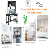 NNECW Corner Computer Desk with Hutch for Study &amp Writing-Black