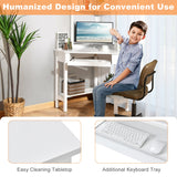NNECW Corner Computer Desk with Hutch for Study &amp Writing-White