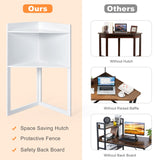 NNECW Corner Computer Desk with Hutch for Study &amp Writing-White