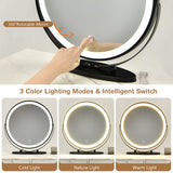 NNECW Makeup Vanity Set with Lighted Mirror &amp Storage Cabinet-White