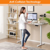 NNECW Electric Motorised Standing Desk Computer Desk with Adjustable Height for Home/Office-Grey
