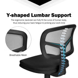 NNECW Low-Back Armless Mesh Computer Chair for Home & Office