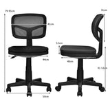 NNECW Low-Back Armless Mesh Computer Chair for Home & Office