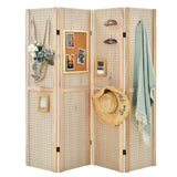 NNECW 152 cm Tall Folding 4-Panel Pegboard Display