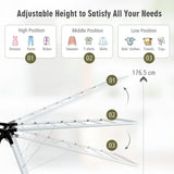 NNECW 2-Level Foldable Clothes Drying Rack with Adjustable Gullwing & Sock Clips