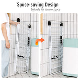 NNECW 2-Level Foldable Clothes Drying Rack with Adjustable Gullwing & Sock Clips