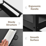 NNECW 3-Tier Utility Cart with Humanized Handle for Office Kitchen-Black