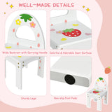 NNECW Kids Princess Vanity Table &amp Chair Set with 360 Rotating Mirror-White