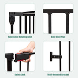 NNECW Wide Baby Safety Gate with 6-Panel Fence for Toddler-Black