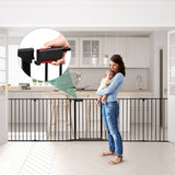 NNECW Wide Baby Safety Gate with 6-Panel Fence for Toddler-Black