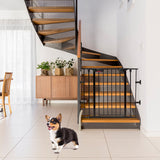 NNECW Wide Baby Safety Gate with 6-Panel Fence for Toddler-Black
