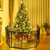 NNECW Wide Baby Safety Gate with 6-Panel Fence for Toddler-Black