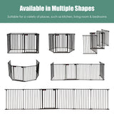NNECW Wide Baby Safety Gate with 6-Panel Fence for Toddler-Black