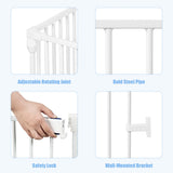 NNECW Wide Baby Safety Gate with 6-Panel Fence for Toddler-White