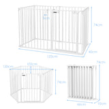 NNECW Wide Baby Safety Gate with 6-Panel Fence for Toddler-White