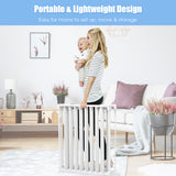 NNECW Wide Baby Safety Gate with 6-Panel Fence for Toddler-White